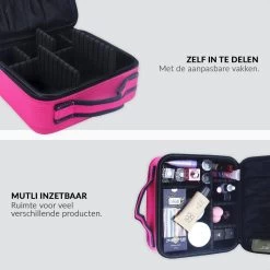 Cosmetica Koffer - Make-up Koffer Met Verstelbare Vakken - Visagie En Nagelstyliste Beauty Koffer - 26x23x9CM - Roze -Make-Up Poeder Verkoop 1200x1200 1261