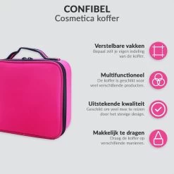 Cosmetica Koffer - Make-up Koffer Met Verstelbare Vakken - Visagie En Nagelstyliste Beauty Koffer - 26x23x9CM - Roze -Make-Up Poeder Verkoop 1200x1200 1262