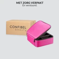 Cosmetica Koffer - Make-up Koffer Met Verstelbare Vakken - Visagie En Nagelstyliste Beauty Koffer - 26x23x9CM - Roze -Make-Up Poeder Verkoop 1200x1200 1264