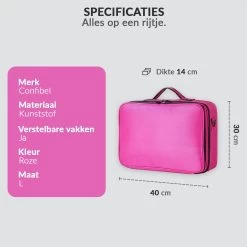 Cosmetica Koffer - Make-up Koffer Met Verstelbare Vakken - Visagie En Nagelstyliste Beauty Koffer - 40x30x14CM - Roze 17 Cosmetica Koffer - Make-up Koffer Met Verstelbare Vakken - Visagie En Nagelstyliste Beauty Koffer - 40x30x14CM - Roze -Make-Up Poeder Verkoop 1200x1200 1280