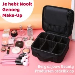 Mmoods Make-up Koffer – Make Up Tas Reizen – Makeup Organizer Verstelbaar -Beautycase Waterdicht – Make-up Tasje Voor Onderweg – Toilettas Voor Cosmetica Zwart -Make-Up Poeder Verkoop 1200x1200 1291