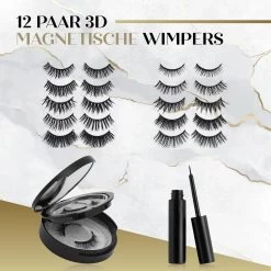Naera Magnetische Wimpers Set - Inclusief Wimperzetter, Wimperhouder, Wimperschaar En 3 Flesjes Waterproof Eyeliner - 30 Keer Herbruikbaar - 12 Paar -Make-Up Poeder Verkoop 1200x1200 707