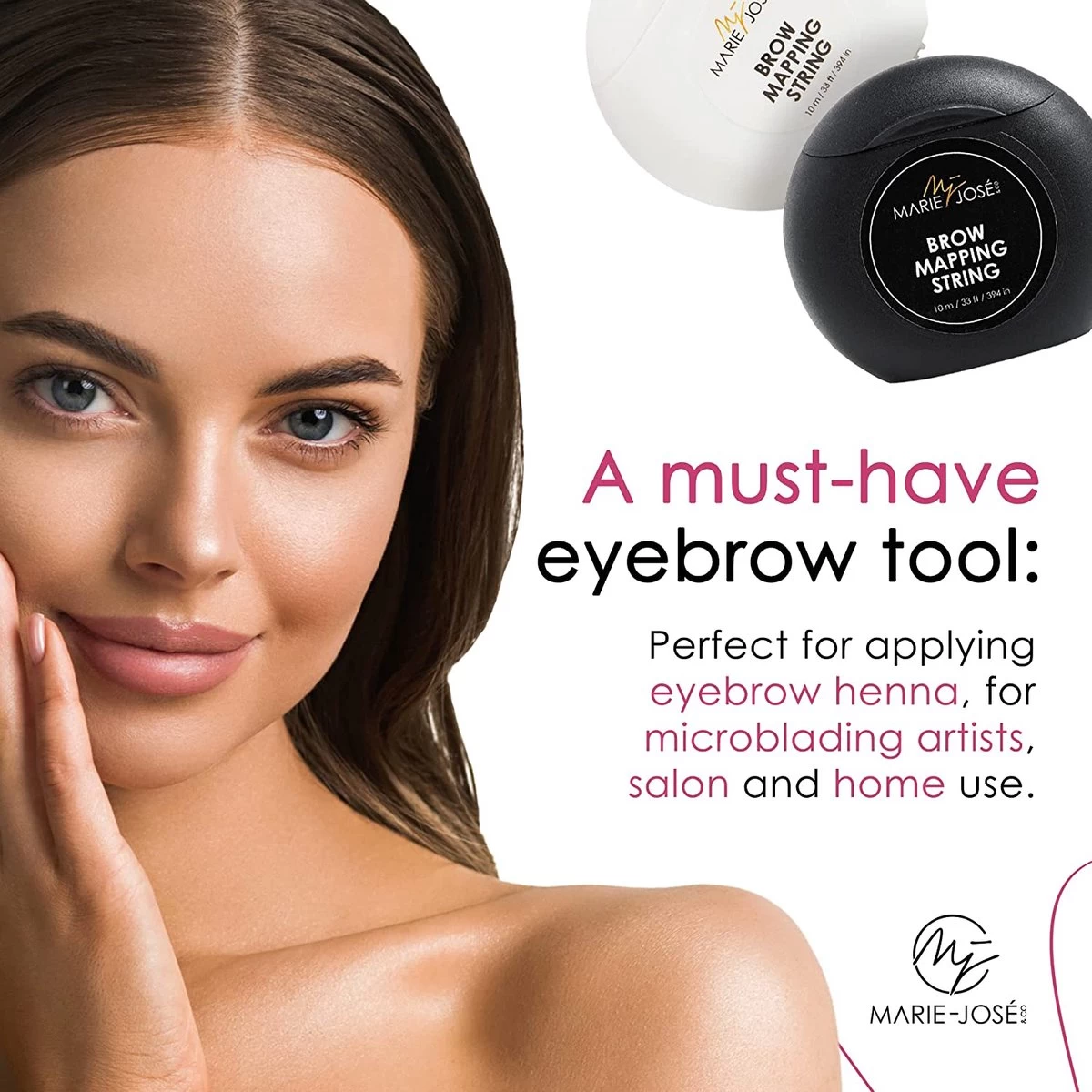 Marie-José & Co Brow Mapping String Set - Zwart & Witte Draad + 10 Vingerbeschermers - Perfect Wenkbrauwen Aftekenen Met Voorgekleurde Draad - Alternatief Voor Wenkbrauwsjablonen 4 Marie-José & Co Brow Mapping String Set - Zwart & Witte Draad + 10 Vingerbeschermers - Perfect Wenkbrauwen Aftekenen Met Voorgekleurde Draad - Alternatief Voor Wenkbrauwsjablonen - Afbeelding 4