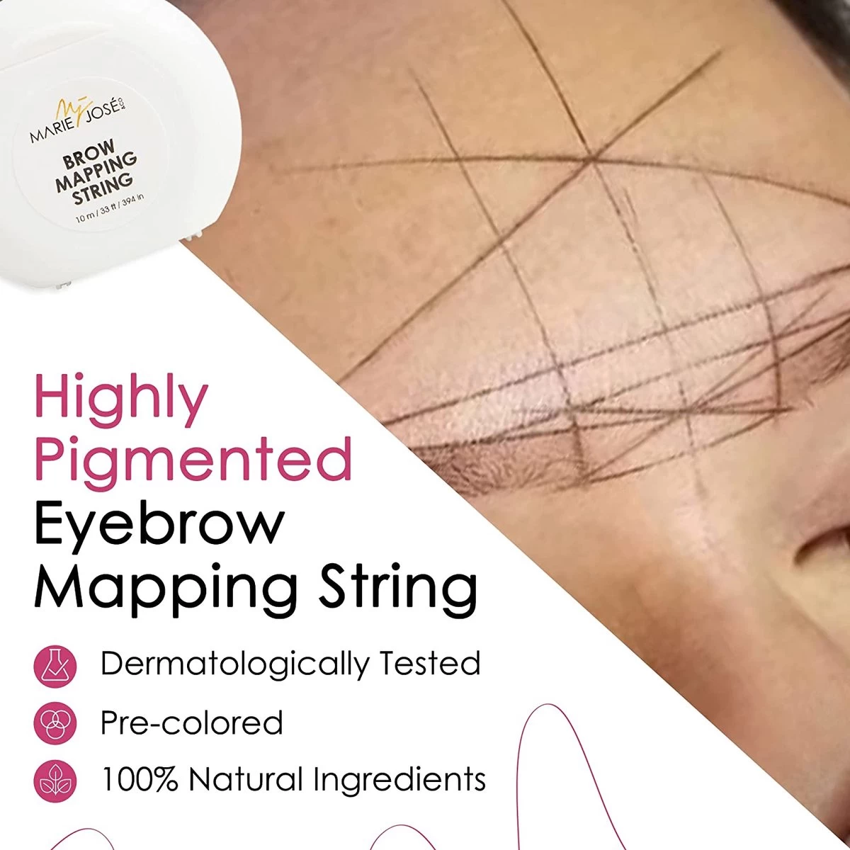 Marie-José & Co - Brow Mapping String - Voor Henna Brows & Microblading - Kleur Draad: Zwart - 1 X 10 M - 50 Toepassingen 2 Marie-José & Co - Brow Mapping String - Voor Henna Brows & Microblading - Kleur Draad: Zwart - 1 X 10 M - 50 Toepassingen - Afbeelding 2