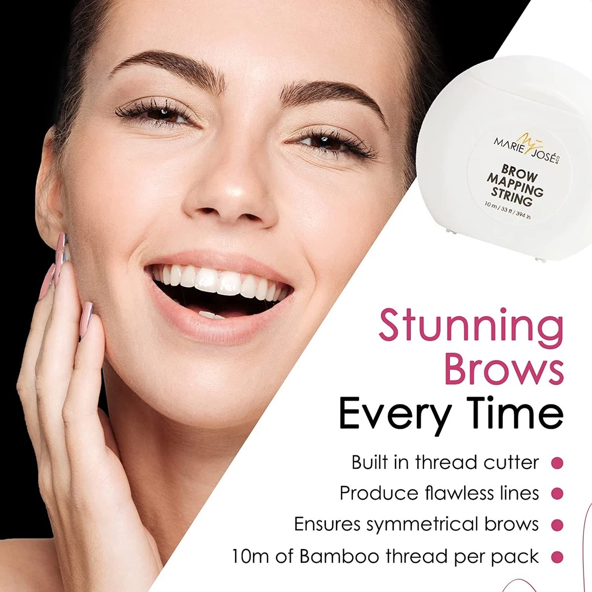 Marie-José & Co - Brow Mapping String - Voor Henna Brows & Microblading - Kleur Draad: Zwart - 1 X 10 M - 50 Toepassingen 4 Marie-José & Co - Brow Mapping String - Voor Henna Brows & Microblading - Kleur Draad: Zwart - 1 X 10 M - 50 Toepassingen - Afbeelding 4