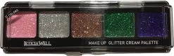 Leticia Well - Glitter Cream Make-up Palette Ogen En Lippen - 5 Tinten Roze/zilver/koper/groen/paars - Nummer 03