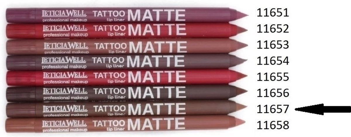 Leticia Well – Matte Tattoo Lippotlood / Lipliner – Bruin / Brown Sugar - Nummer 11657 - 1 Stuks 1 Leticia Well – Matte Tattoo Lippotlood / Lipliner – Bruin / Brown Sugar - Nummer 11657 - 1 Stuks