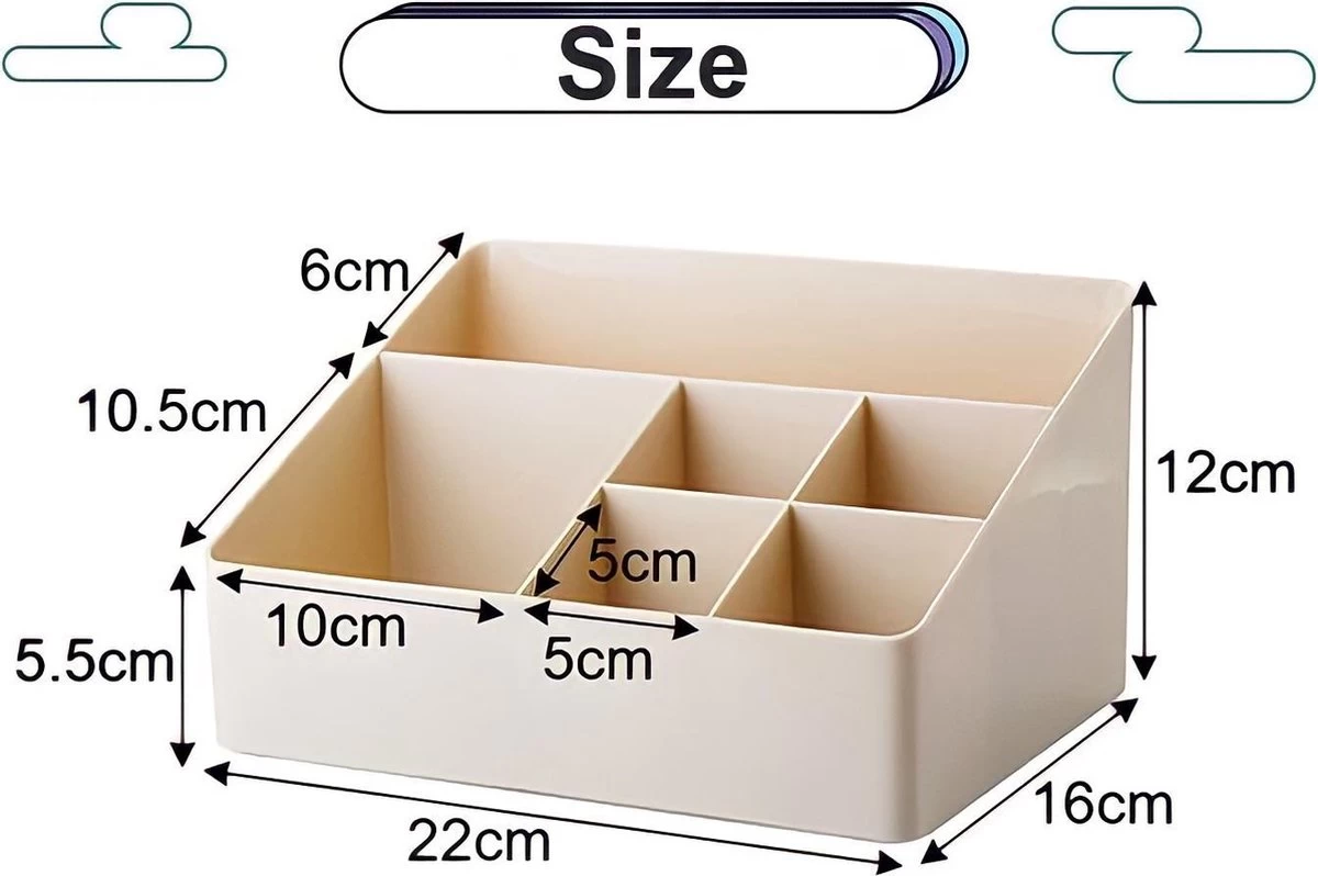 Merkloos Make-Up Organizers - Opbergdoos - Cosmetica - Beige - Sieraden - Nagelak - Make Up Organizer - Make Up Organizers 4 Merkloos Make-Up Organizers - Opbergdoos - Cosmetica - Beige - Sieraden - Nagelak - Make Up Organizer - Make Up Organizers - Afbeelding 4