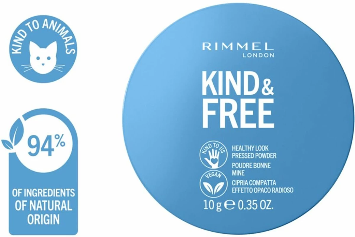 Rimmel London KIND & FREE Vegan Pressed Powder Gezichtspoeder 01 Translucent 11 Rimmel London KIND & FREE Vegan Pressed Powder Gezichtspoeder 01 Translucent - Afbeelding 11