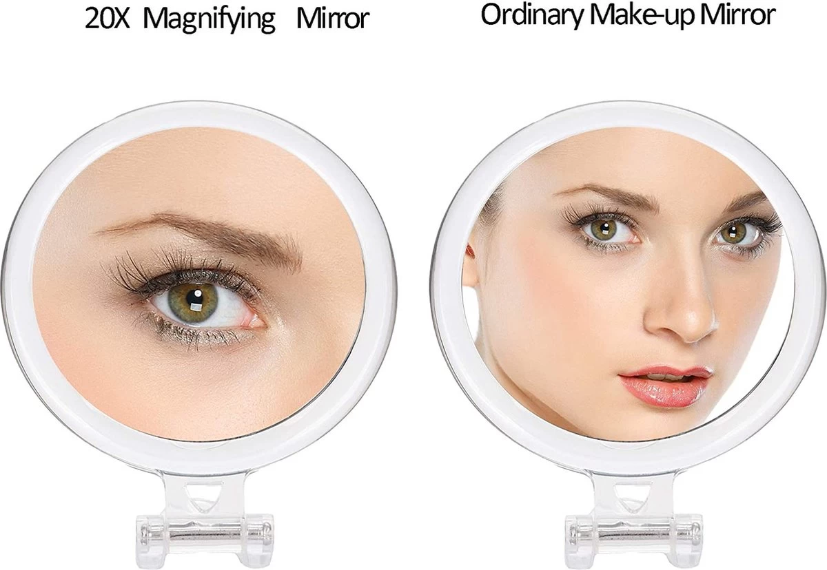 5 Inch, 20x Vergrotende Spiegel, Tweezijdige Spiegel, 20X/1x Vergroting, Opvouwbare Make-upspiegel Met Handheld/standaard, Gebruik Voor Make-up Toepassing, Pincet, En Mee-eter/smetverwijdering. (zilver) 8 5 Inch, 20x Vergrotende Spiegel, Tweezijdige Spiegel, 20X/1x Vergroting, Opvouwbare Make-upspiegel Met Handheld/standaard, Gebruik Voor Make-up Toepassing, Pincet, En Mee-eter/smetverwijdering. (zilver) - Afbeelding 8