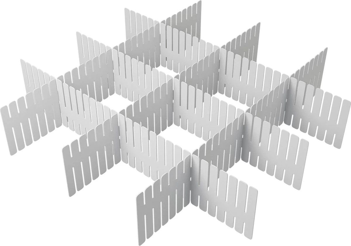 Waal® Lade Organizer - Lade Verdeler - 6 Stuks - Wit 1 Waal® Lade Organizer - Lade Verdeler - 6 Stuks - Wit