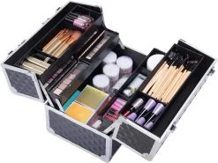 Make-upkoffer, Kapperskoffer, Cosmeticakoffer, Lege Nagelkoffer, Multikoffer, Afsluitbaar Voor Nageldesign/massageolie/fotoapparatuur, 34,7 X 22,2 X 25 Cm HMTM-YAHEE-411176 -Make-Up Poeder Verkoop 1200x898 3