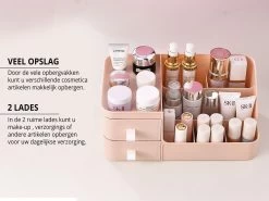 Make-Up Organizer - Cosmetica - Opbergdoos - Roze - Nagellak - Creme - Sieraden - Pennenbakje - Bureau - Organizers - Make Up -Make-Up Poeder Verkoop 1200x901 5