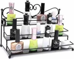 Confibel Nagellak Organizer - Nagellak Flesjes Houder - Essentiële Oliën Organizer - Rek Voor Flesjes - Wanddecoratie - Zwart -Make-Up Poeder Verkoop 1200x951