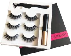 Merkloos Magnetische Eyeliner En Magnetiche Wimpers - 3 Paar Nepwimpers - 3D Fake Lashes - Inclusief Pincet