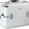 Veronica NAIL-PRODUCTS - Aluminium Koffer - Zilver - 3 Vaks - Draagriem En Afsluitbaar - Beautycase Voor Nagel, Pedicure, Manicure, Visagie, Make-up, Kapper Spullen.