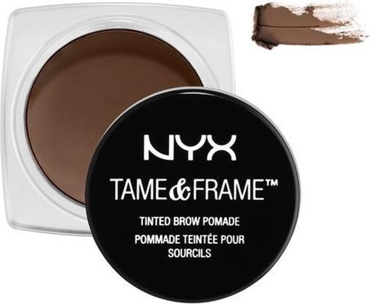 NYX Professional Makeup Tame & Frame Brow Pomade - Chocolate TFBP02 - Wenkbrauwgel - 5 Gr 2 NYX Professional Makeup Tame & Frame Brow Pomade - Chocolate TFBP02 - Wenkbrauwgel - 5 Gr - Afbeelding 2