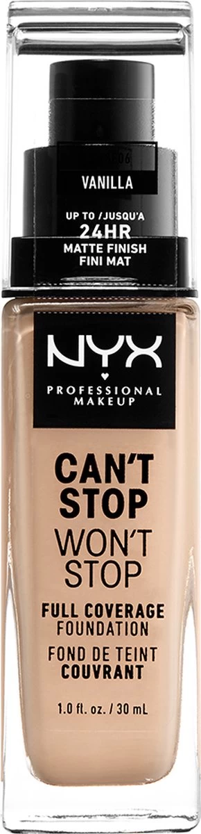 NYX Professional Makeup Can't Stop Won't Stop Foundation - Vanilla CSWSF06 - Full Coverage 3 NYX Professional Makeup Can't Stop Won't Stop Foundation - Vanilla CSWSF06 - Full Coverage - Afbeelding 3