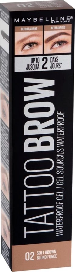 Maybelline Tattoo Brow Waterproof Wenkbrauwgel - 02 Soft Brown -Make-Up Poeder Verkoop 331x1200 4