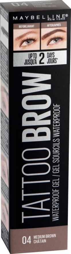 Maybelline Tattoo Brow Waterproof Wenkbrauwgel - 04 Medium Brown -Make-Up Poeder Verkoop 337x1200 3