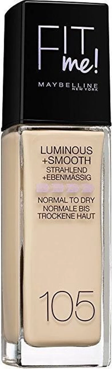 Maybelline - Fit Me Luminous & Smooth Foundation - Natural Ivory 105 8 Maybelline - Fit Me Luminous & Smooth Foundation - Natural Ivory 105 - Afbeelding 8