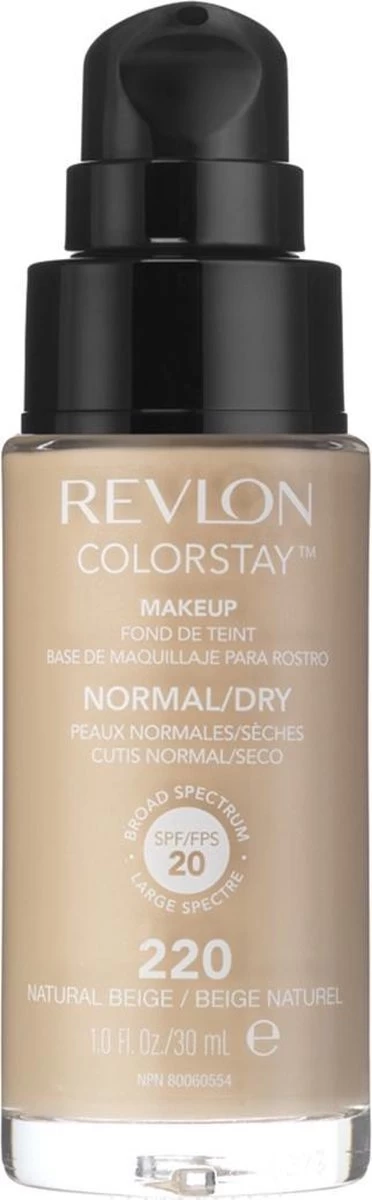 Revlon Colorstay Makeup Foundation SPF 20 - 220 Natural Beige - 30 Ml - Foundation 1 Revlon Colorstay Makeup Foundation SPF 20 - 220 Natural Beige - 30 Ml - Foundation