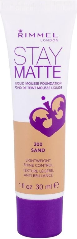 Rimmel London Stay Matte Liquid Foundation - 300 Sand -Make-Up Poeder Verkoop 388x1200 1