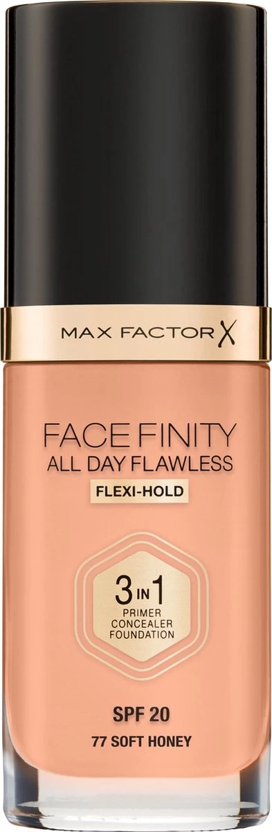 Max Factor Facefinity All Day Flawless 3-in-1 Liquid Foundation - 077 Soft Honey 1 Max Factor Facefinity All Day Flawless 3-in-1 Liquid Foundation - 077 Soft Honey