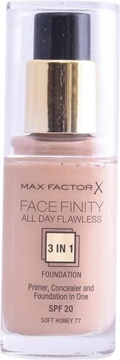 Max Factor Facefinity All Day Flawless 3-in-1 Liquid Foundation - 077 Soft Honey 20 Max Factor Facefinity All Day Flawless 3-in-1 Liquid Foundation - 077 Soft Honey -Make-Up Poeder Verkoop 401x1200 1