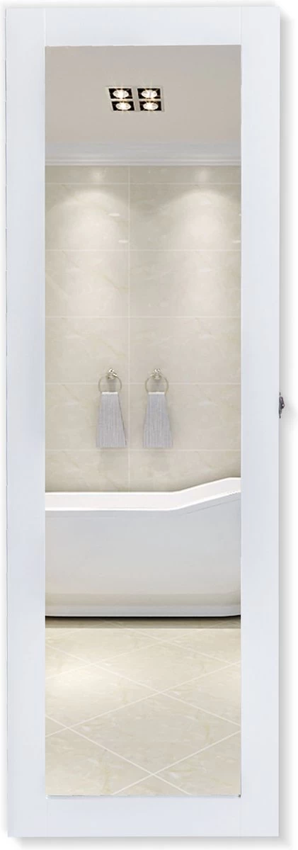 HOMCOM 2-in-1 Sieradenkast Wandspiegel Spiegelkast Sieraden Ladekast Spiegel 833-102WT 7 HOMCOM 2-in-1 Sieradenkast Wandspiegel Spiegelkast Sieraden Ladekast Spiegel 833-102WT - Afbeelding 7