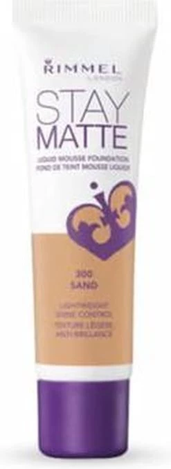 Rimmel London Stay Matte Liquid Foundation - 300 Sand -Make-Up Poeder Verkoop 437x1200 3
