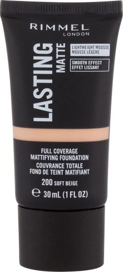 Rimmel London Lasting Matte Foundation - 200 Soft Beige -Make-Up Poeder Verkoop 543x1200 1