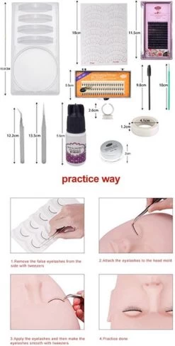 Lashes & More | Wimperextensions Starters Pakket | Oefenset Voor Beginnend Wimperstylist | Lash Kit | Oefen Wimper Set -Make-Up Poeder Verkoop 606x1200