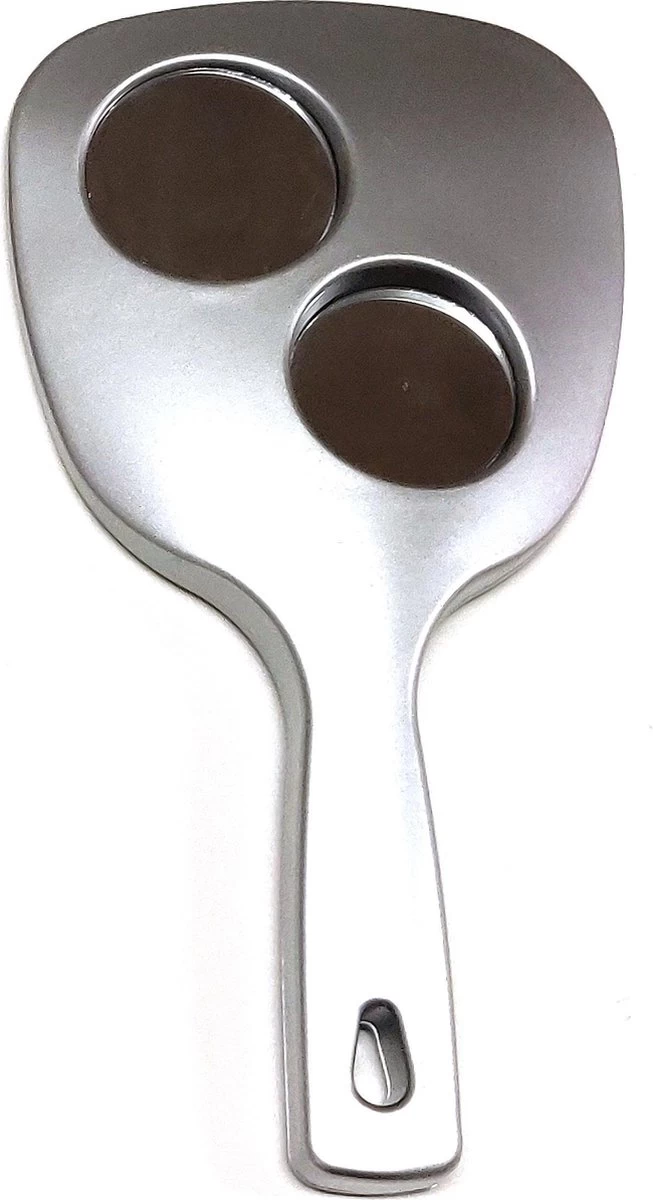 Handspiegel Trio - Spiegel Ø 13,5 Cm - 1X 3X & 5X Vergrotend - Zilver - Afmeting: 25 X 13,3 Cm. 3 Handspiegel Trio - Spiegel Ø 13,5 Cm - 1X 3X & 5X Vergrotend - Zilver - Afmeting: 25 X 13,3 Cm. - Afbeelding 3
