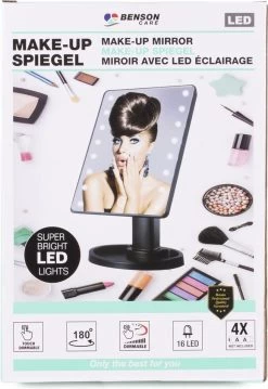 Benson Make Up Spiegel - LED Touch - Dimbaar - 16 Leds - Zwart 5 Benson Make Up Spiegel - LED Touch - Dimbaar - 16 Leds - Zwart -Make-Up Poeder Verkoop 826x1200