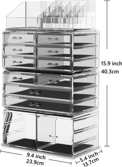 Make-up Cosmetische Organizer Opbergladen Display Dozen Case Met Laden (12D, Transparant) 9 Make-up Cosmetische Organizer Opbergladen Display Dozen Case Met Laden (12D, Transparant) -Make-Up Poeder Verkoop 879x1200 1