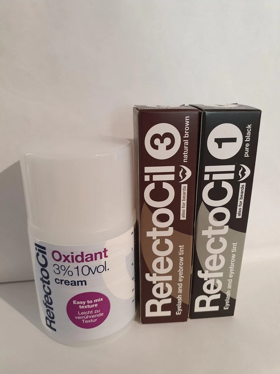 RefectoCil 2 Stuks Nr.1 Zwart + Nr.3 Natuurbruin + 100ml Crème Oxidant 1 RefectoCil 2 Stuks Nr.1 Zwart + Nr.3 Natuurbruin + 100ml Crème Oxidant