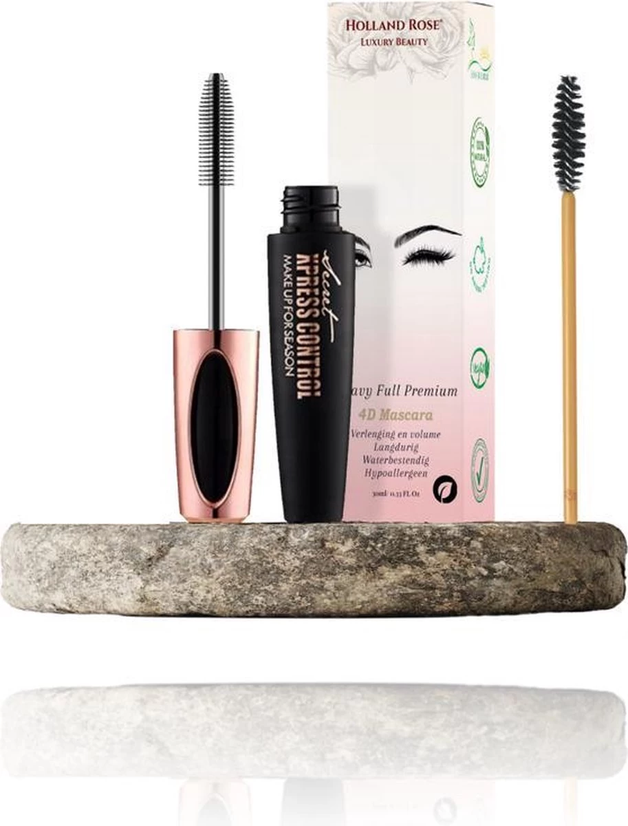 Holland Rose® Luxury Beauty - 4D Fiber Waterproof Mascara - False Lash Effect - Zwart - Lange En Volle Wimpers 1 Holland Rose® Luxury Beauty - 4D Fiber Waterproof Mascara - False Lash Effect - Zwart - Lange En Volle Wimpers