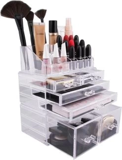 Beauty Attraction Make Up Organizer – Opbergdoos – Nagellak – Organizer 22 X 2,12 X 5,8 CM – 24 X 15 X 11 CM – Transparant