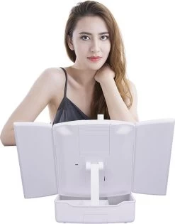 Merkloos Make-up Organizer Met Spiegel En LED Van METU-Online - Make Up Opberger - Make Up Spiegel Met Led Lamp - Makeup Opbergdoos - Make-up Spiegel Wit - Make Up Spiegel Met Verlichting En Usb - Make Up Koffer - Make Up Tafel - Make Up Organizer -Make-Up Poeder Verkoop 940x1200 1