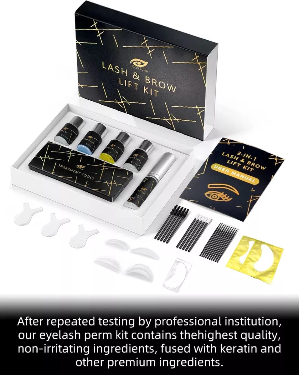 Flora Ruby - Wimper & Wenkbrauw Lifting Set 2 In 1 - Professionele 2 In 1 Lash Lift & Brow Lamination Kit - Permanente Wimperkruller 7 Flora Ruby - Wimper & Wenkbrauw Lifting Set 2 In 1 - Professionele 2 In 1 Lash Lift & Brow Lamination Kit - Permanente Wimperkruller - Afbeelding 7