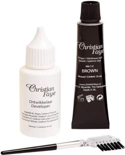 Christian Faye Wenkbrauw- En Wimperverfkit - Donkerbruin