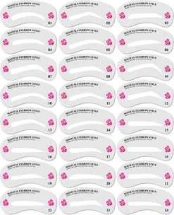 Merkloos Wenkbrauw Stencil / Wenkbrauw Sjabloon Voor Wenkbrauw Stempel - 24 Verschillende Sjablonen - Wenkbrauw Poeder En Wenkbrauwverf - Brow Stamp - Wenkbrauw Vormen - Make Up Set - Make Up Kwasten Set - Cadeau Voor Haar - Wenkbrauwsjablonen -Make-Up Poeder Verkoop 976x1200 5
